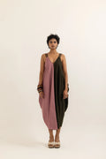 TABREZI DRESS | DUSTY PINK-SAP GREEN