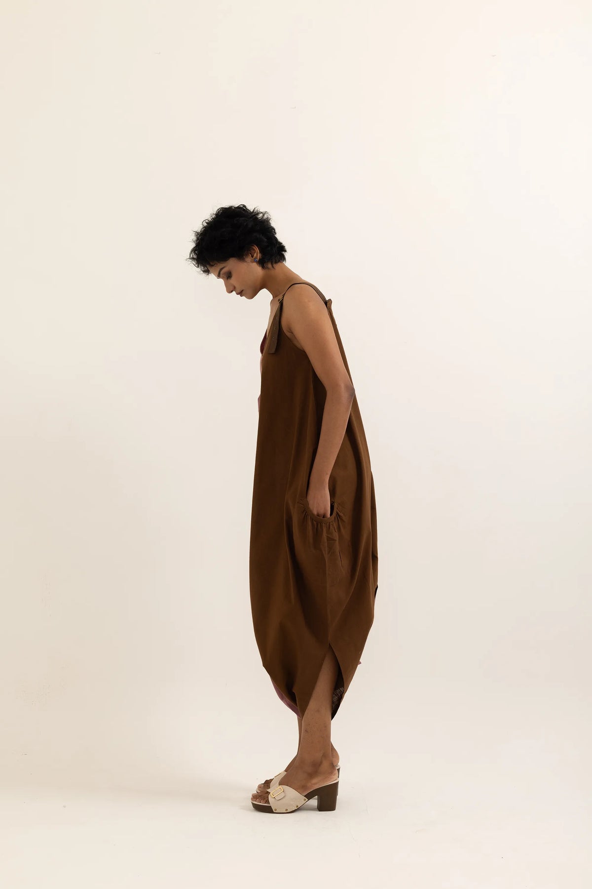 SUFI JUMPSUIT | DUSTY PINK- BARK BROWN