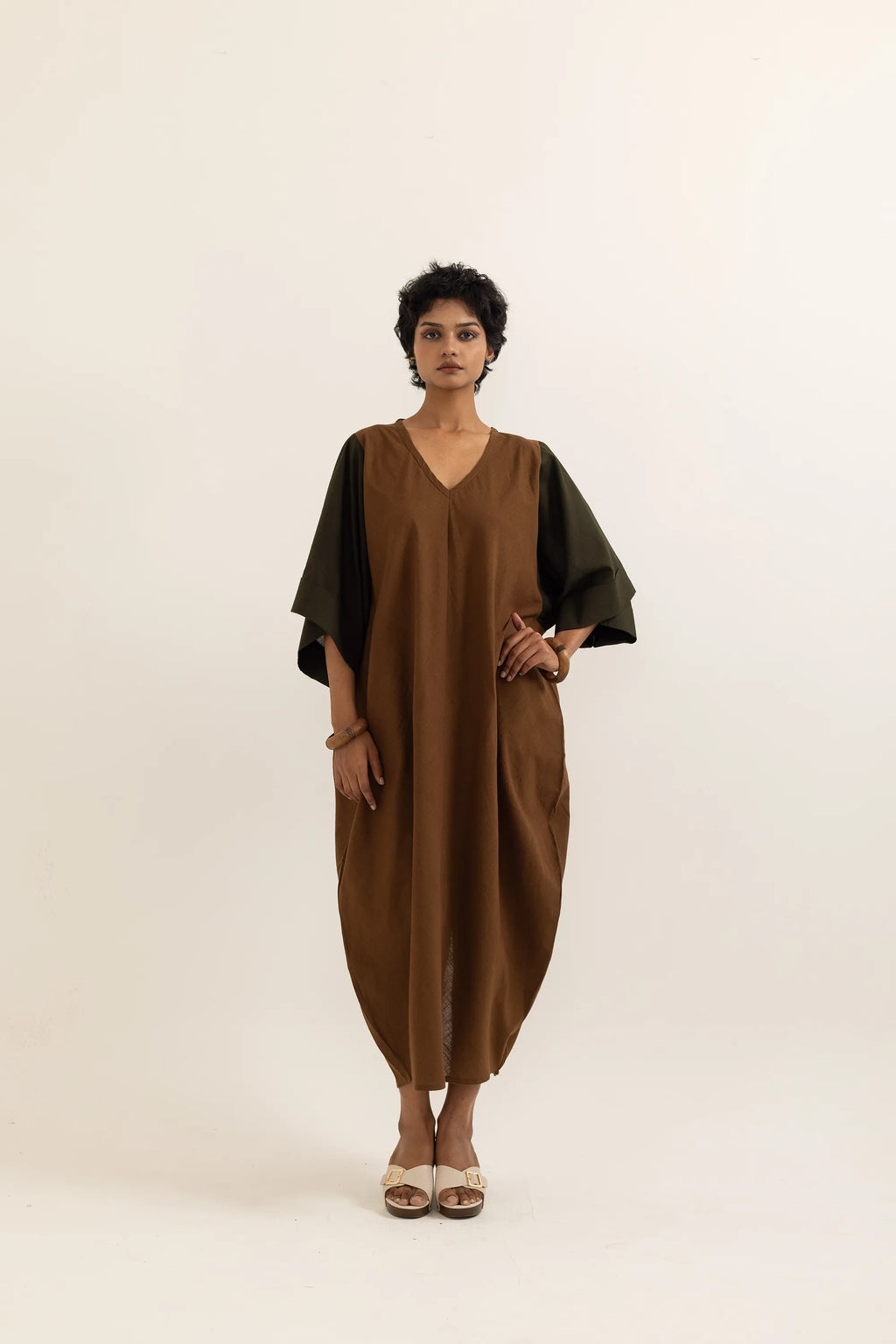 ZIKR KAFTAN | BARK BROWN-SAP GREEN