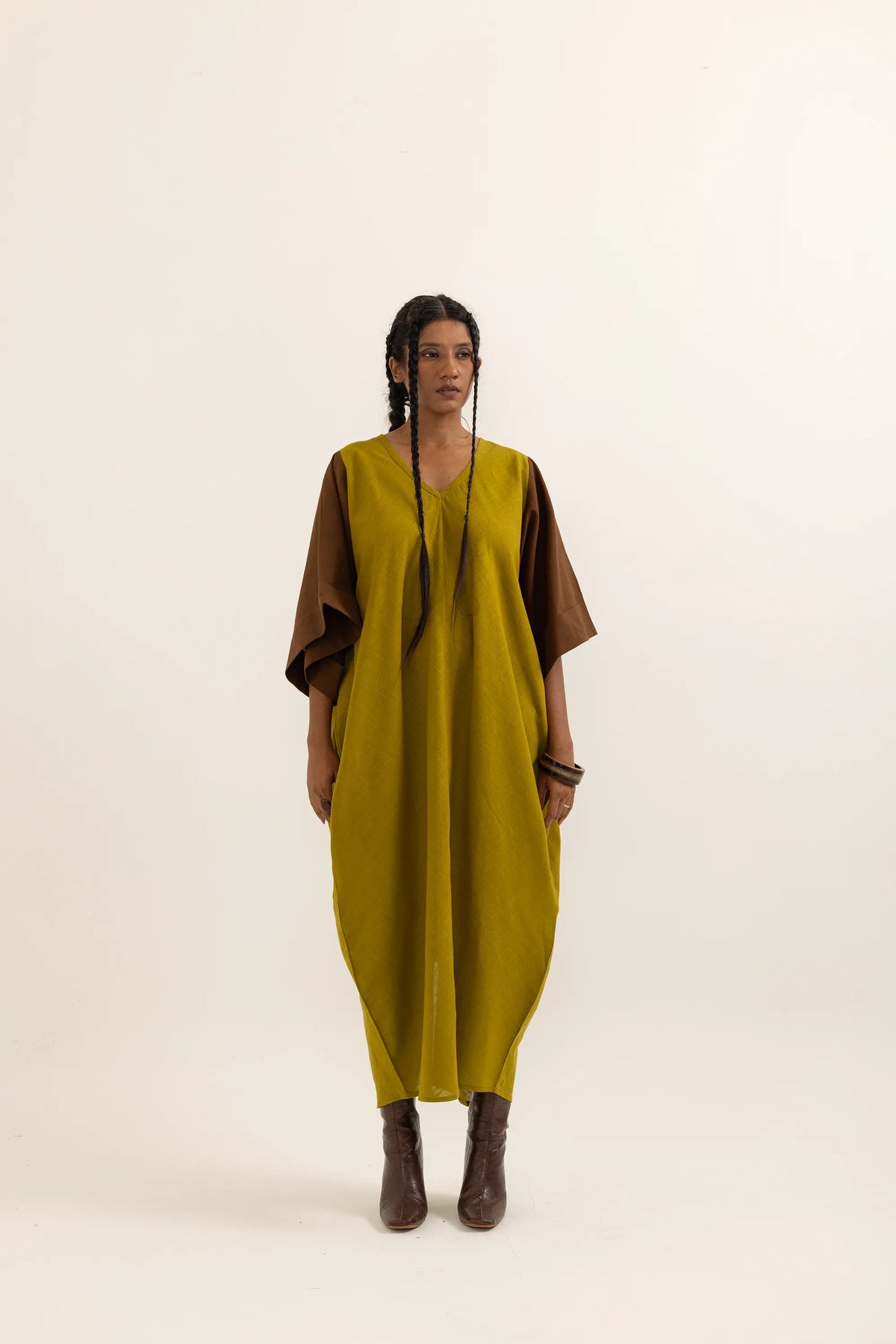 ZIKR KAFTAN | OLD YELLOW- BARK BROWN