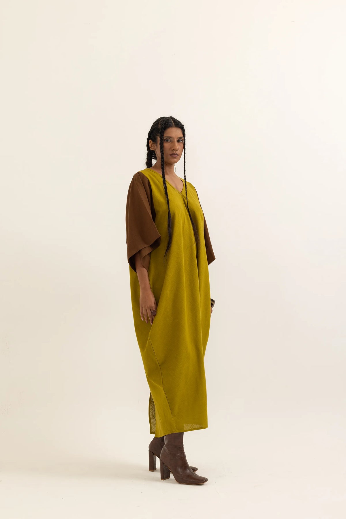 ZIKR KAFTAN | OLD YELLOW- BARK BROWN
