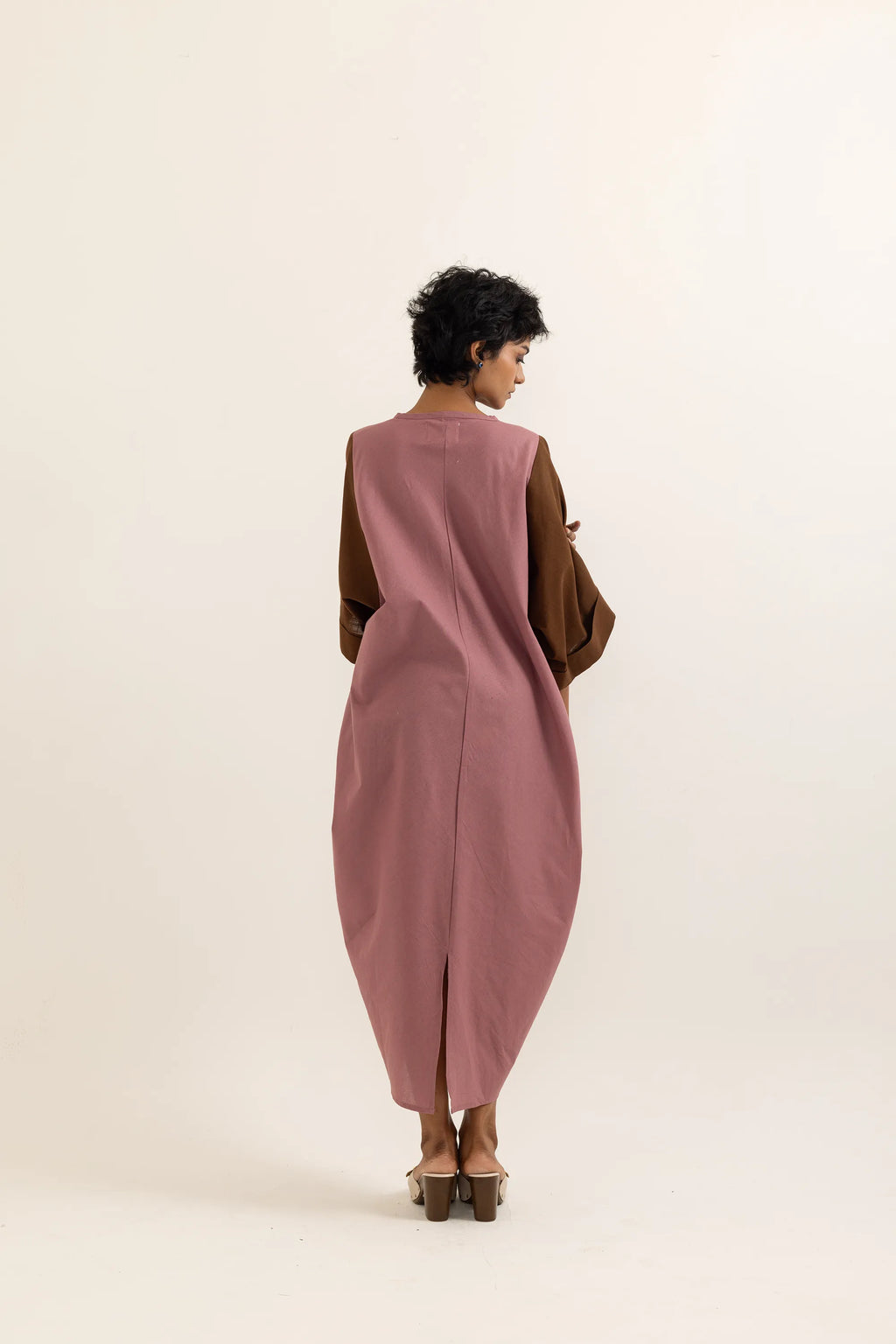 ZIKR KAFTAN | DUSTY PINK- BARK BROWN