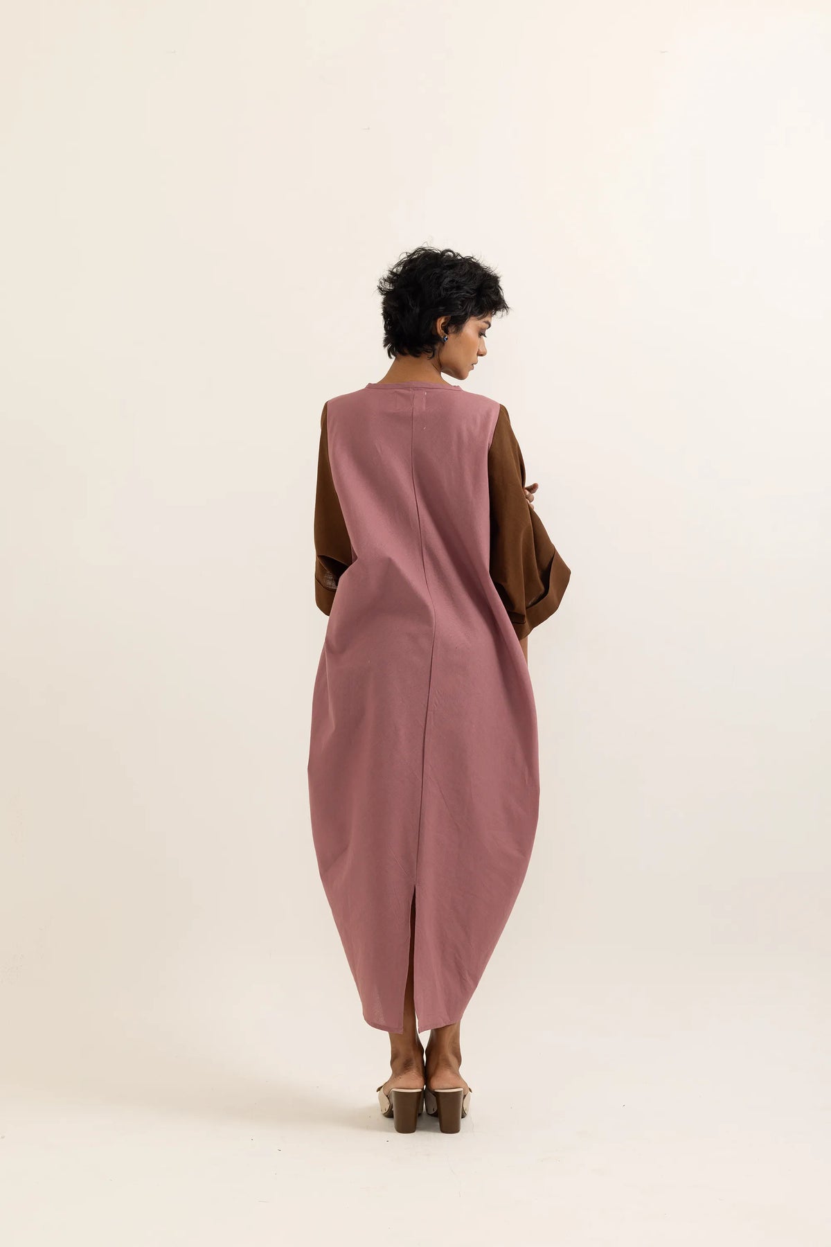 ZIKR KAFTAN | DUSTY PINK- BARK BROWN