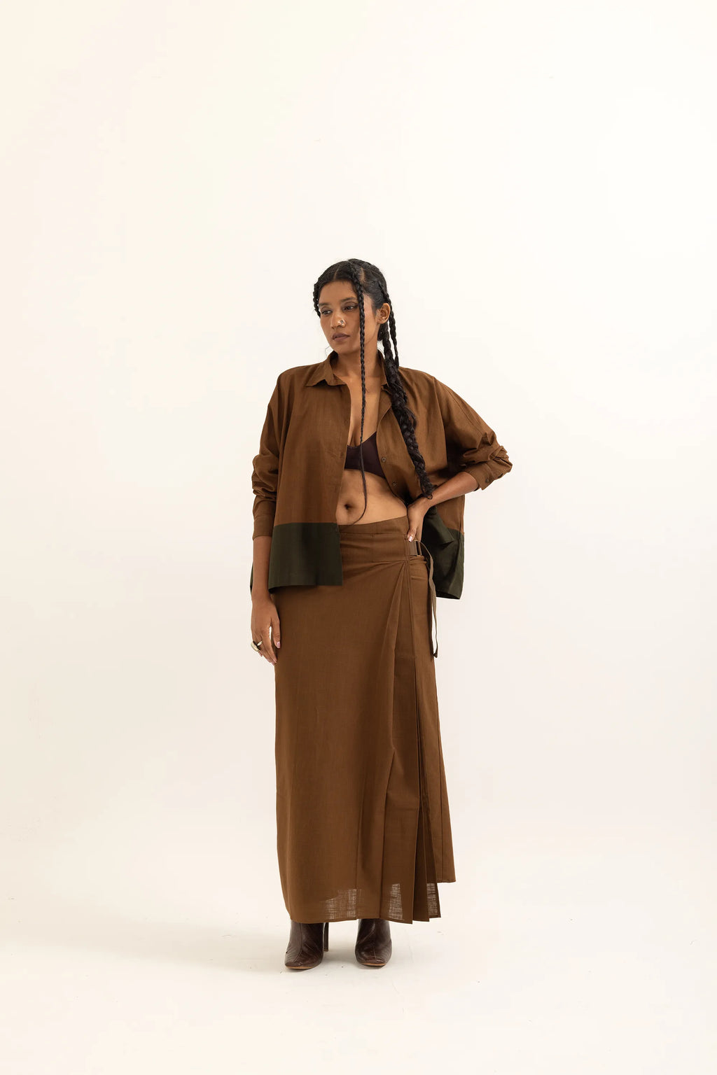 WRAP AROUND LUNGI | BARK BROWN