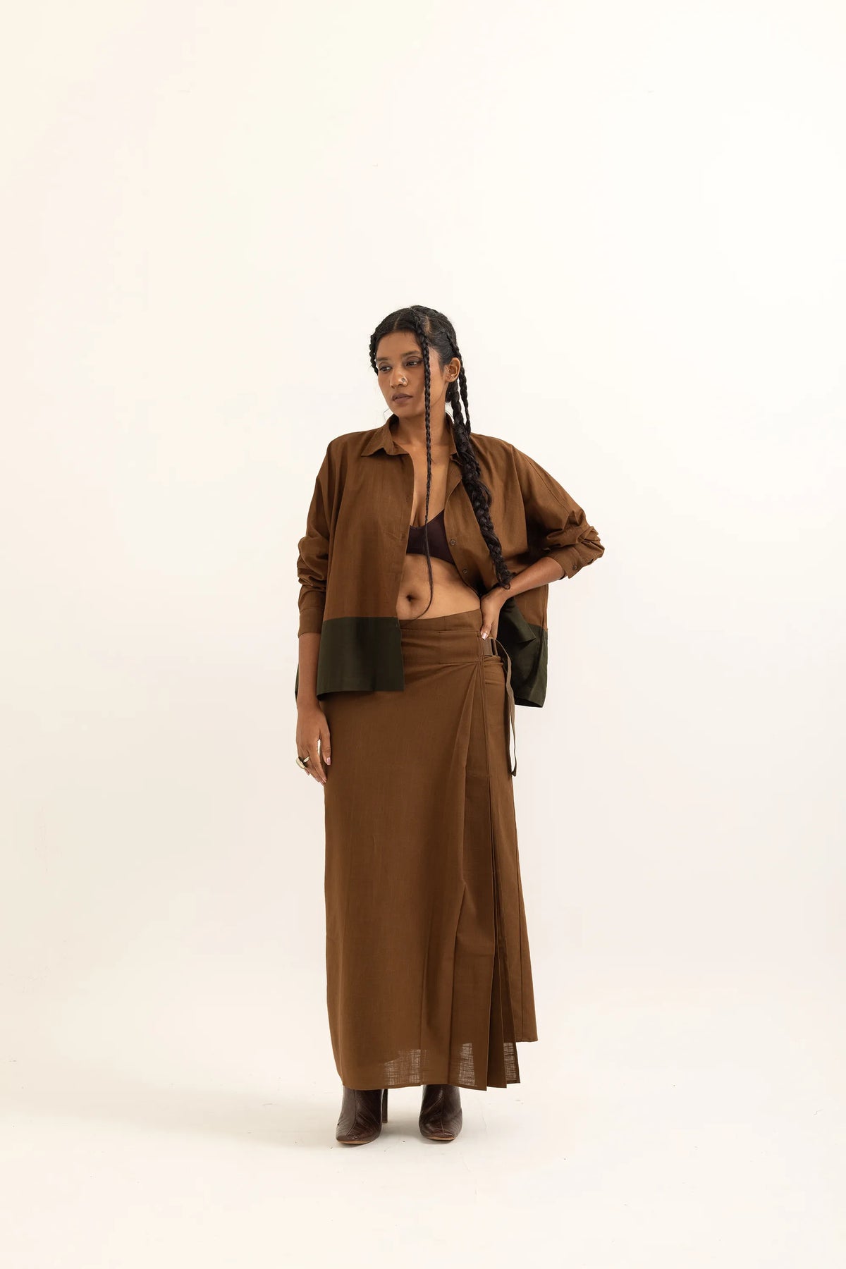 WRAP AROUND LUNGI | BARK BROWN