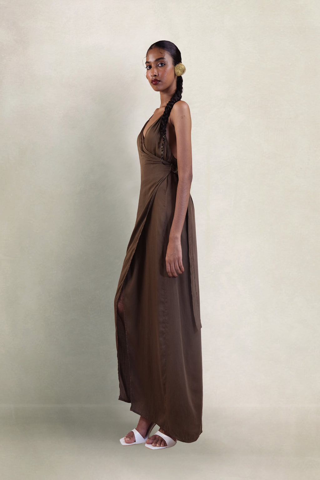 WRAP DRESS | COFFEE