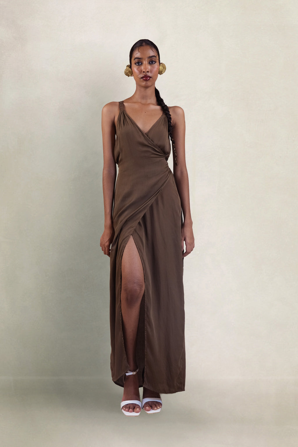 WRAP DRESS | COFFEE