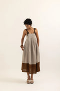 PINAFORE DRESS | TAUPE-SAP GREEN